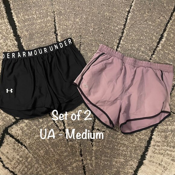 Set of 2 Women's Size Medium UA Athletic Shorts - Picture 1 of 5
